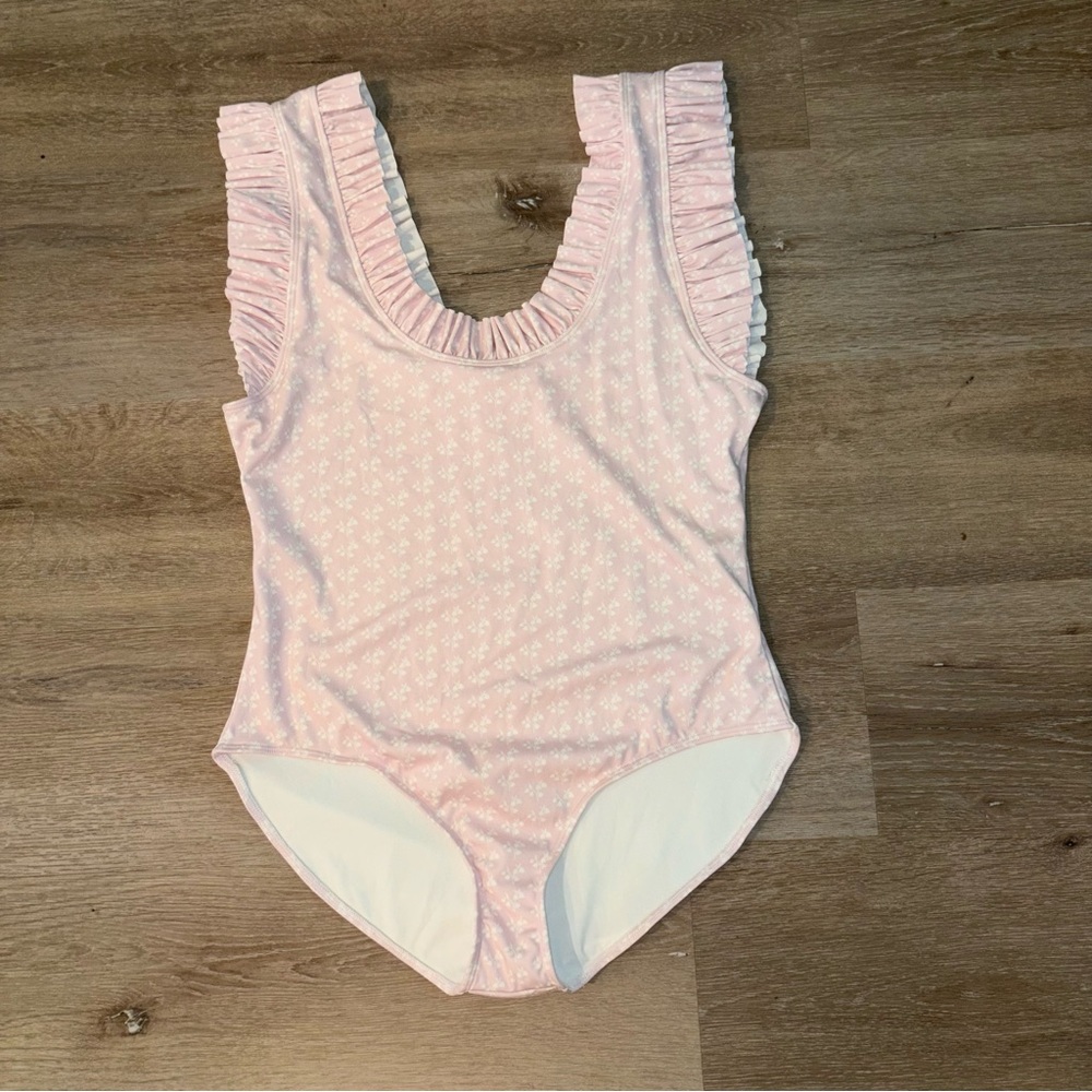 Henry Duvall Women’s Swimsuit XL Pink Floral Ruffle Boutique High Quality